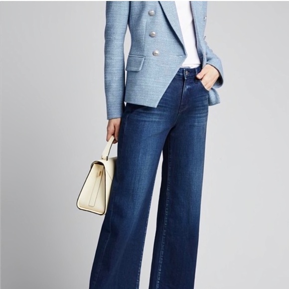 NWT L'AGENCE Kenzie Basket Weave Tweed Double Breasted Classic Academia Blazer 2 - Picture 3 of 11